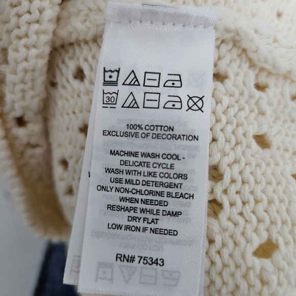 Haute Hippie Crochet Crop Top Women's Small Ivory Bohemian Flutter Sleeve EUC * - Picture 4 of 10